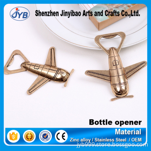 Stock and cheap metal opener bronze airplane bottle opener for beer